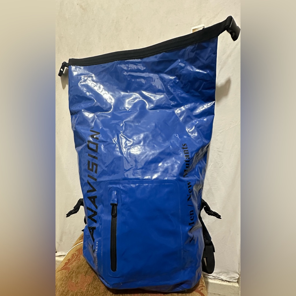 Blue Roll-Top Backpack For Men